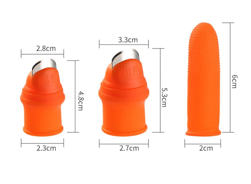 1 Set Silicone Finger Protector with Blade for Fruits Vegetable Thumb Knife Finger Guard Kitchen Gadgets Kitchen Accessories