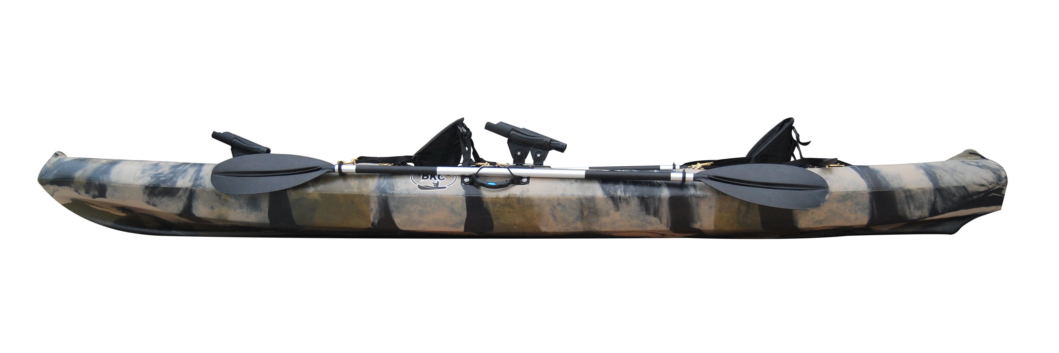 BKC TK181 Angler – Kayak de pêche tandem pour 2 personnes, 3,86 m, avec sièges rembourrés et pagaies