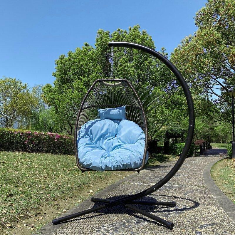 Rattan Swing Hammock Egg Chair With C Type Bracket , With Cushion And Pillow - Bed Bath & Beyond