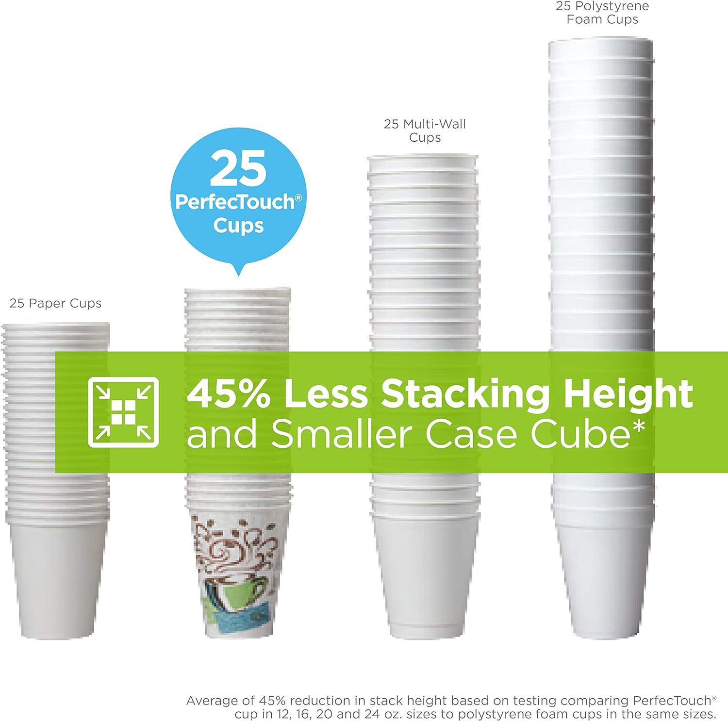 Dixie PerfecTouch 12 Oz Insulated Paper Hot Coffee Cup by GP PRO (Georgia-Pacific); Coffee Haze; 5342DX; 500 Count (25 Cups Per Sleeve; 20 Sleeves Per Case)