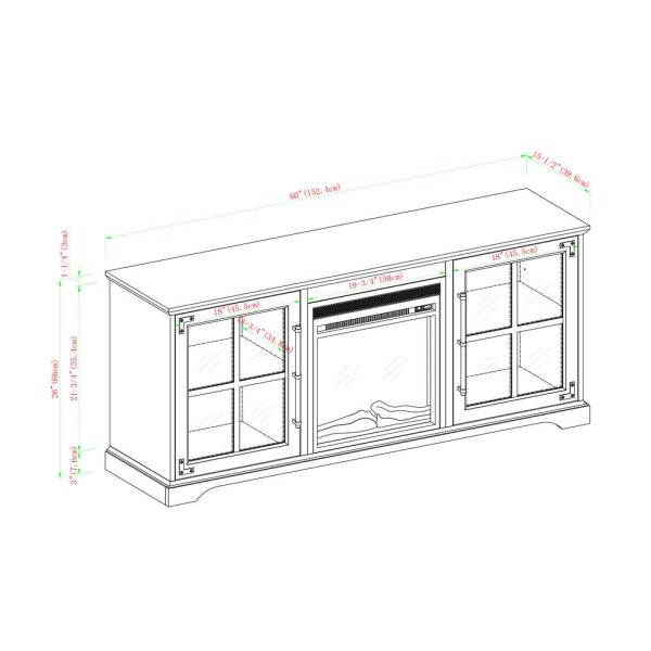 60 in. Reclaimed Barnwood Composite TV Stand Fits TVs Up to 65 in. with Electric Fireplace