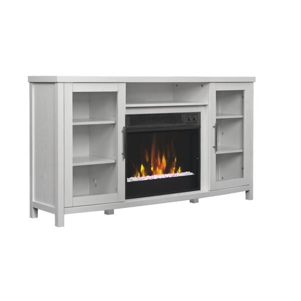 Rossville 54 in. Media Console Electric Fireplace TV Stand in White