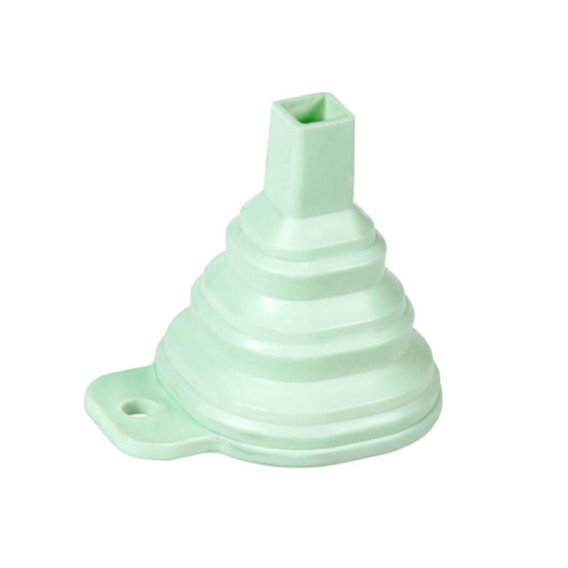 Kitchen Silicone Collapsible Funnels Folding Funnel Set Foldable Funnel for Filling Bottles, Liquid, Powder Transfer