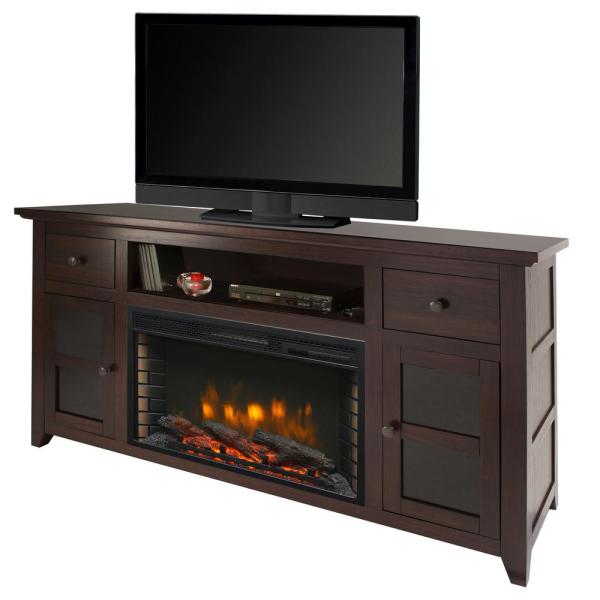 Winchester 56 in. Freestanding Electric Fireplace TV Stand in Dark Walnut