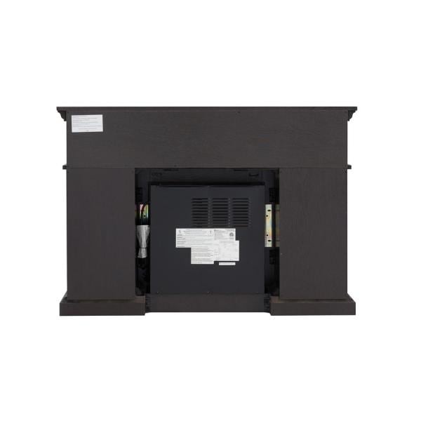 46 in. Media Electric Fireplace with Glass Cabinet Doors in Espresso