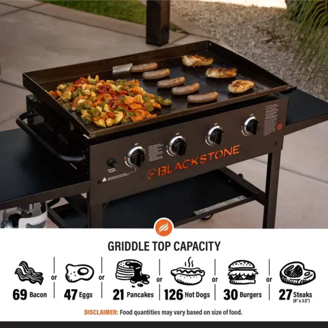Blackstone 4-Burner 36′′ Griddle Cooking Station With Side Shelves