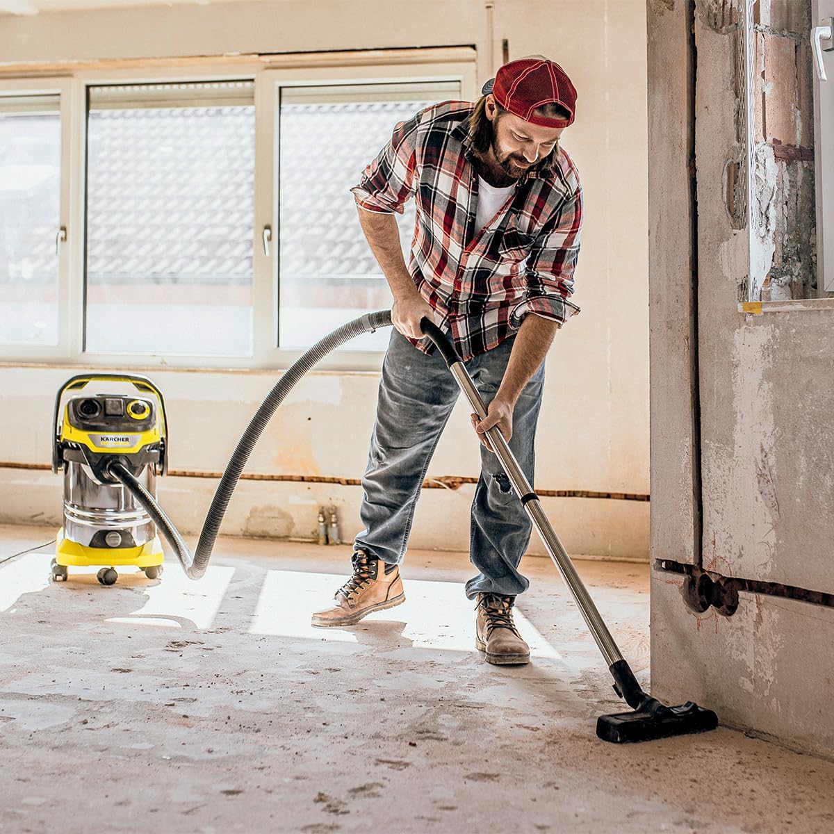 Kärcher Aspirateur Eau et Poussières WD 6 P S V-30/6/22/T, Prise de Courant, Filtre Plissé Plat, Fonction de Nettoyage, 1300 W, Cuve : 30 l et Bouchon de Vidange, Tube d'Aspiration : 2,2 m