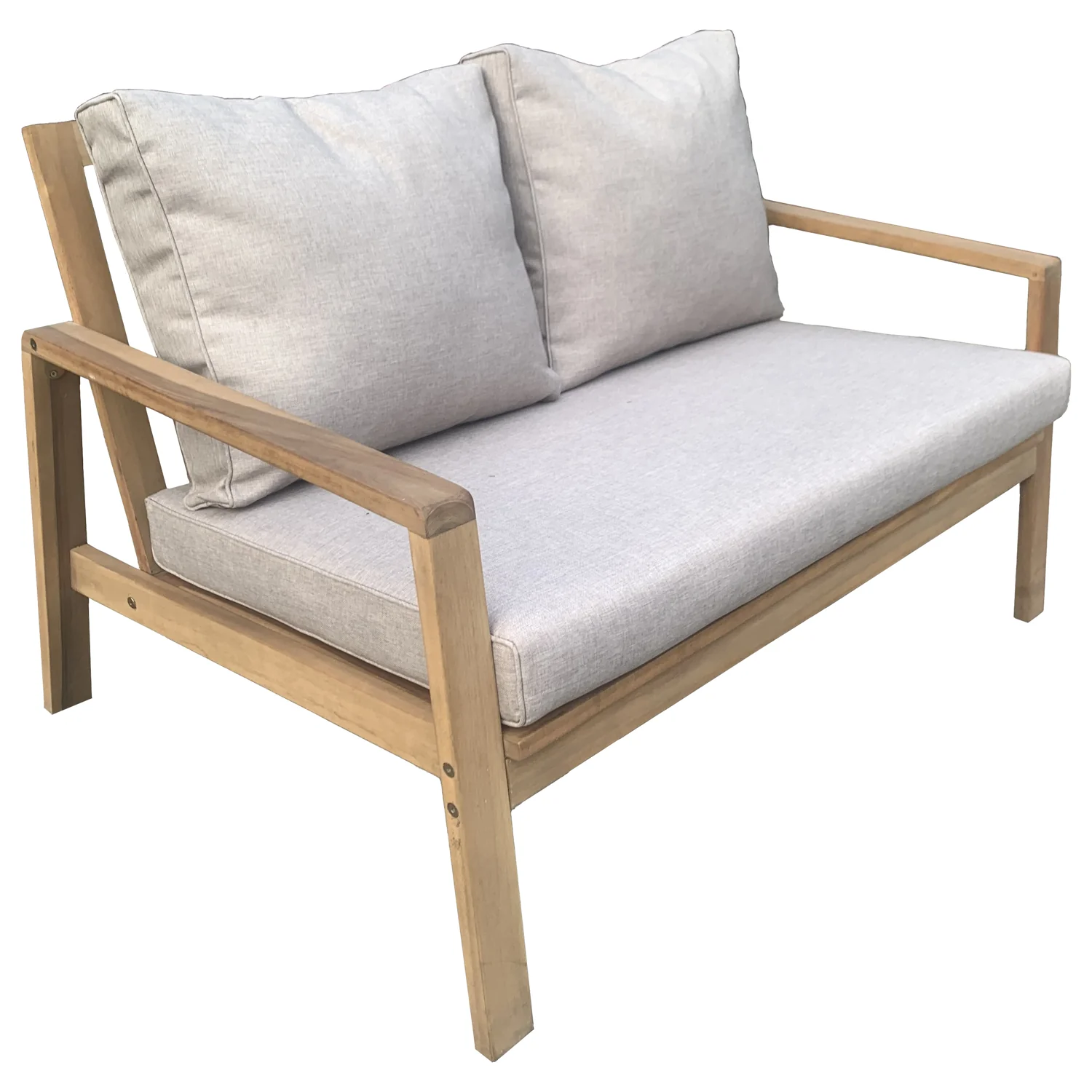 Salon de jardin en acacia 4 places GILI - coussins sable Happy Garden