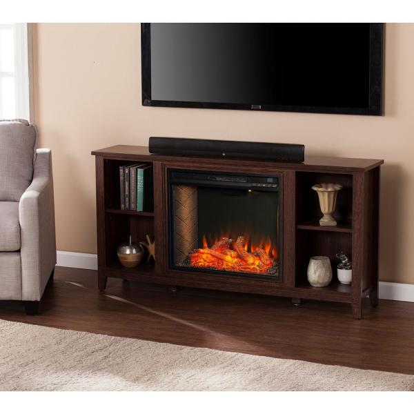 Colton Alexa Enabled 55.5 in. Electric Smart Fireplace in Espresso