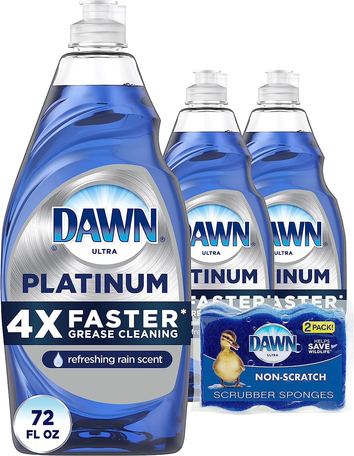 Dawn Platinum Dishwashing Liquid Dish Soap, Refreshing Rain Scent, 32.7 fl oz