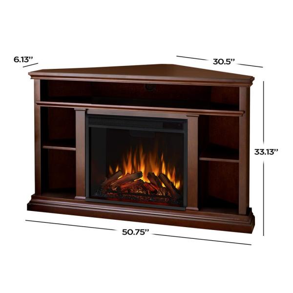 Churchill 51 in. Corner Media Console Electric Fireplace in Dark Espresso