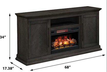 Killian Electric Fireplace Media Console in Sargent Oak