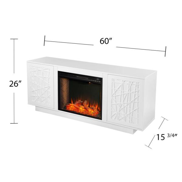 Luke 60 in. Alexa Enabled Smart Electric Fireplace in White