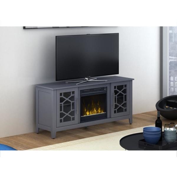 Clarion 54 in. Media Console Electric Fireplace in Cool Gray