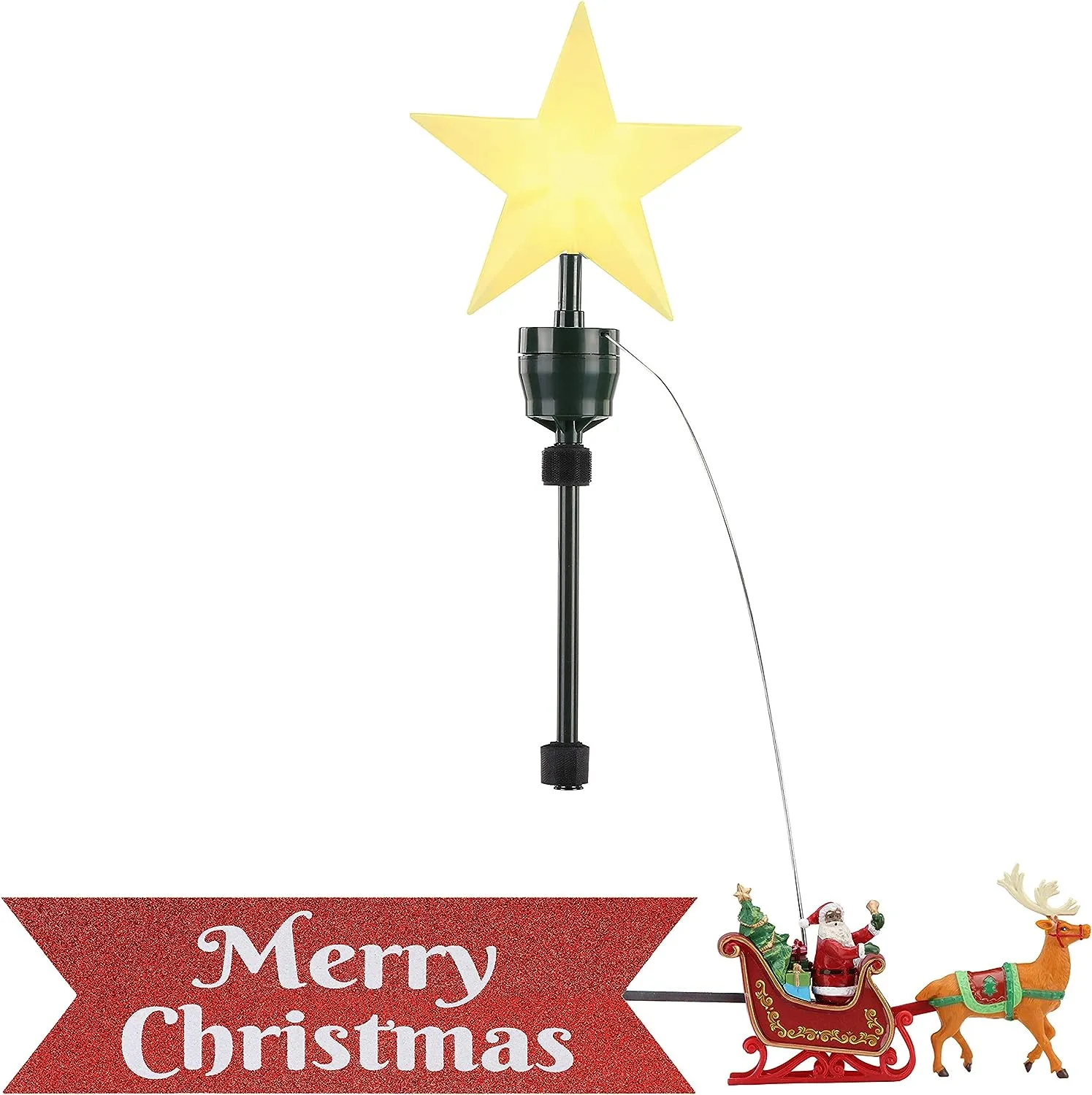 Mr. Christmas Animated Tree Topper-Carousel Christmas Decoration, Multi