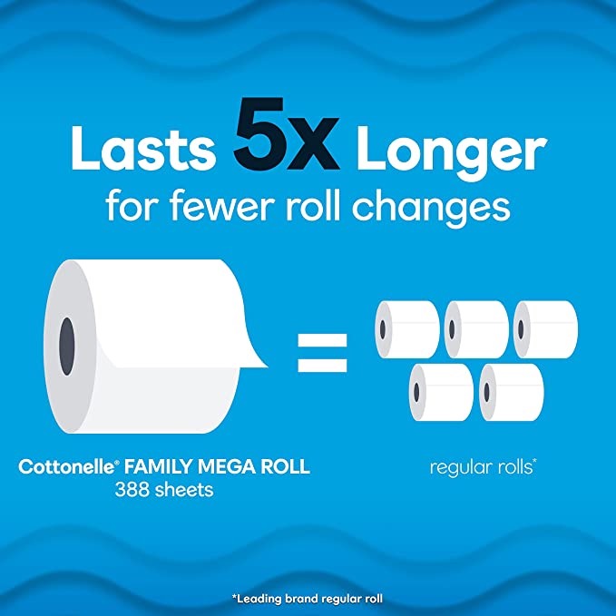 Cottonelle Ultra Clean Toilet Paper 48 Family Mega Rolls