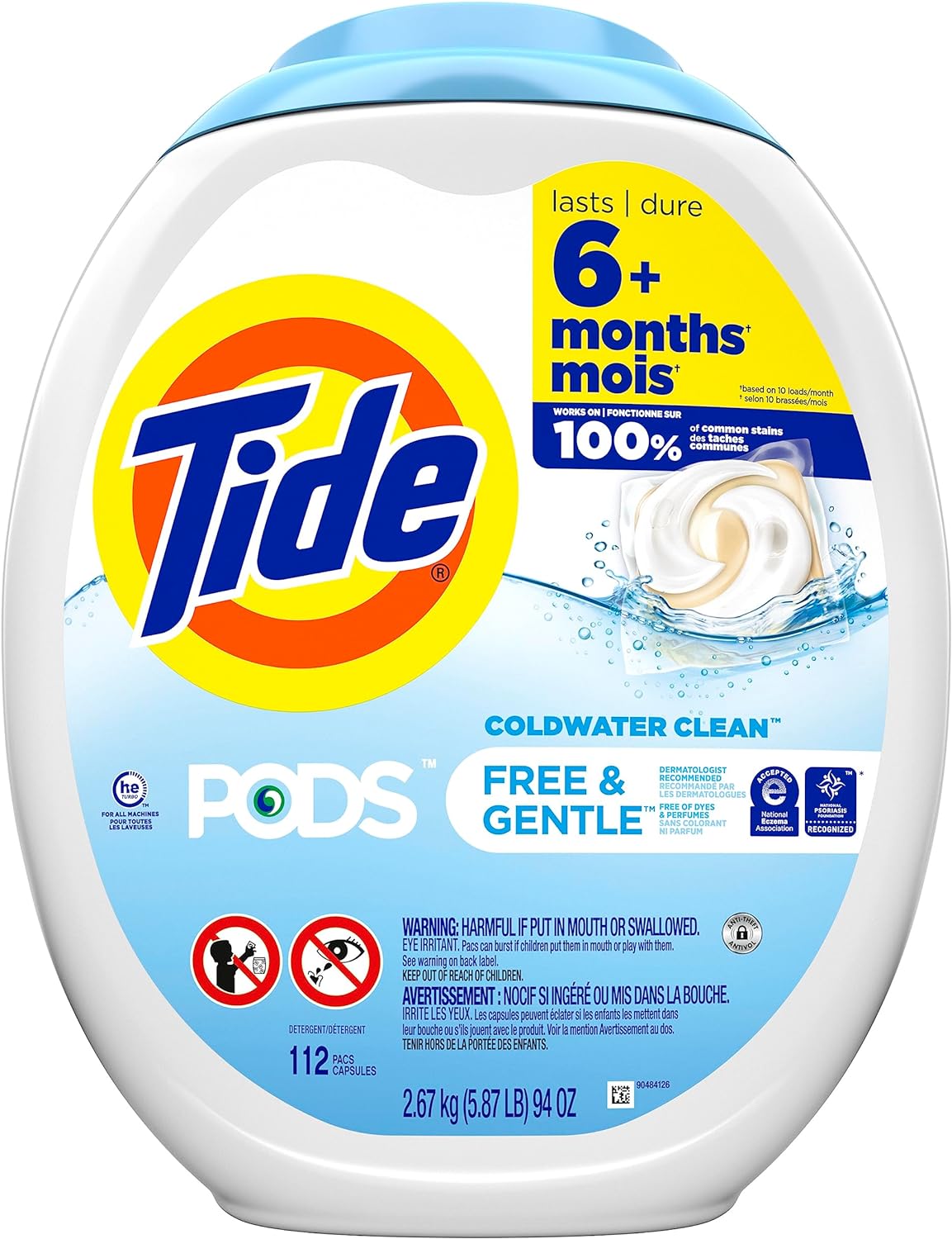 Tide PODS Free & Gentle Laundry Detergent Soap Pods, 81 count