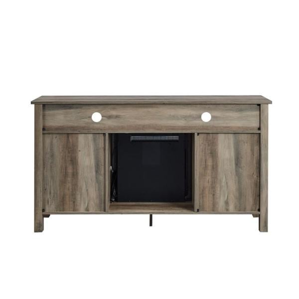 Modern Farmhouse Tall Electric Fireplace TV Stand for TV's Up to 64 in. in Grey Wash