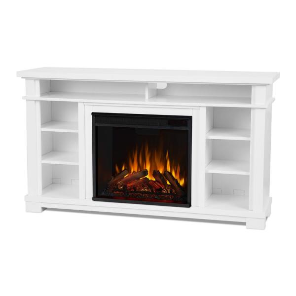 Belford 56 in. Freestanding Electric Fireplace TV Stand in White