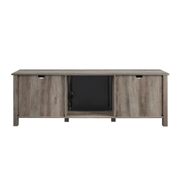 70 in. Gray Wash Composite TV Stand 75 in. with Electric Fireplace