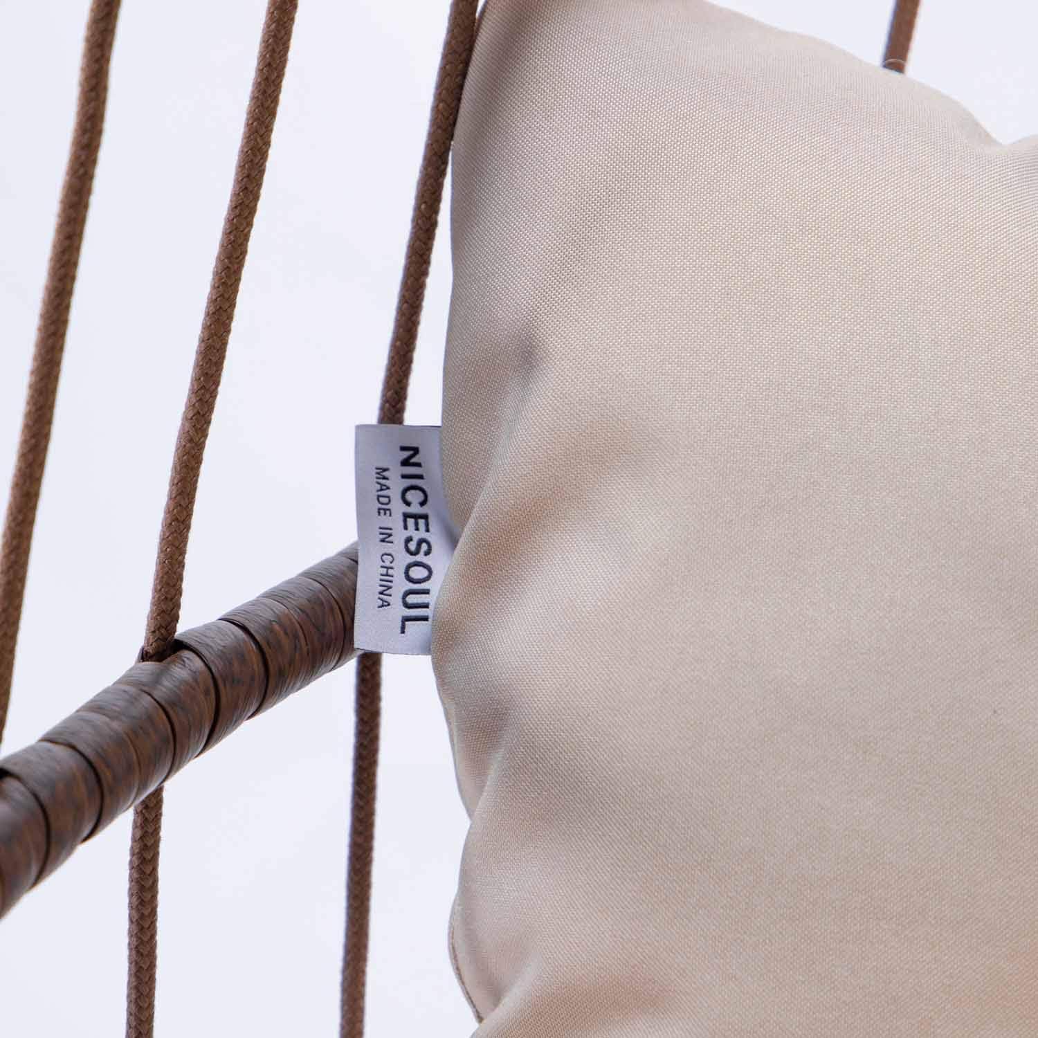 NICESOUL® Indoor Outdoor Patio Wicker Hanging Chair Swing Egg Basket Chairs with Stand UV Resistant Cushions 350lbs Capaticy for Patio Backyard Balcony Xmas Gift