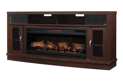 Deerfield Electric Fireplace Entertainment Center in Antique Brown Cherry - 42MMS90151-PC84