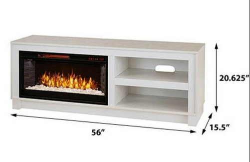 Bushwick Electric Fireplace TV Stand in White Oak- 1030FM-28-254