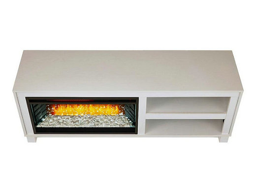 Bushwick Electric Fireplace TV Stand in White Oak- 1030FM-28-254