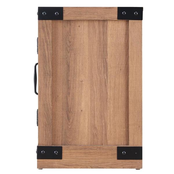 56 in. Media Electric Fireplace with Industrial Accents in Rustic Barn Wood