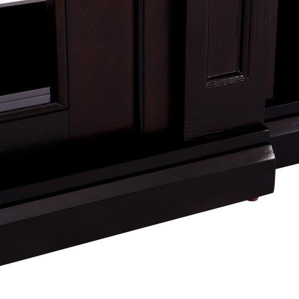 Overton 73 in. Electric Fireplace with Bookcases in Espresso