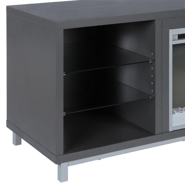 Cleavland 64.76 in. Freestanding Electric Fireplace TV Stand in Graphite Gray