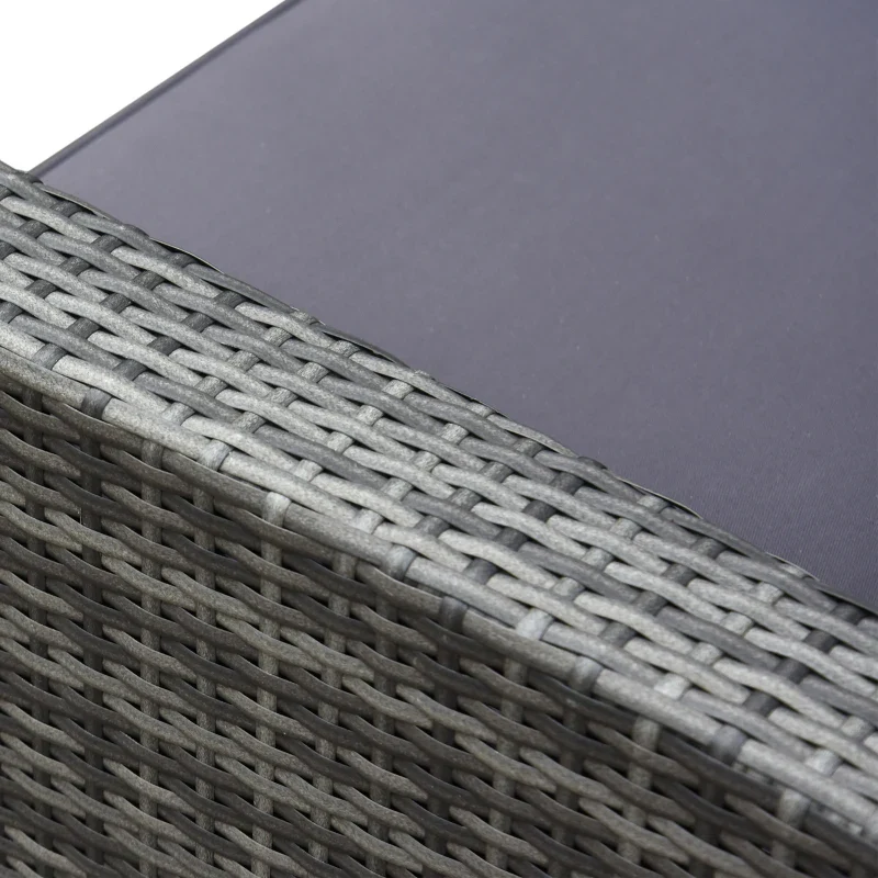 Ensemble de meubles de patio 4 pièces, canapé en osier de rotin, ensemble de luxe pour extérieur, ensemble de meubles de jardin avec coussins pour porche, jardin, balcon au bord de la piscine, gris