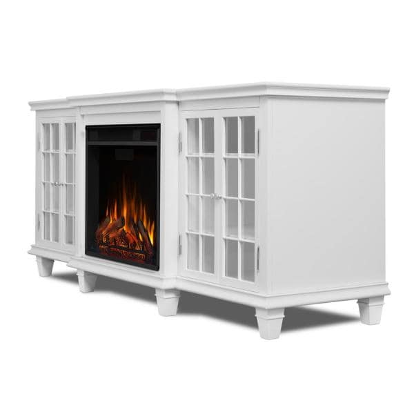 Marlowe 70 in. Freestanding Electric Fireplace TV Stand in White