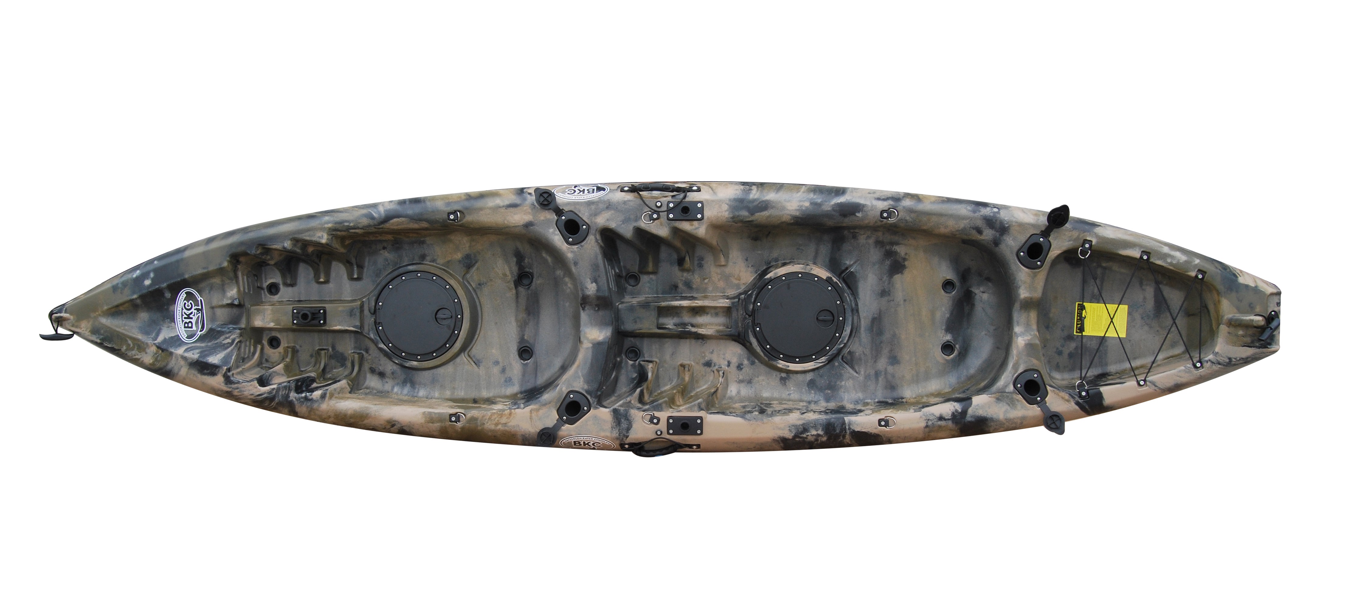 BKC TK181 Angler – Kayak de pêche tandem pour 2 personnes, 3,86 m, avec sièges rembourrés et pagaies