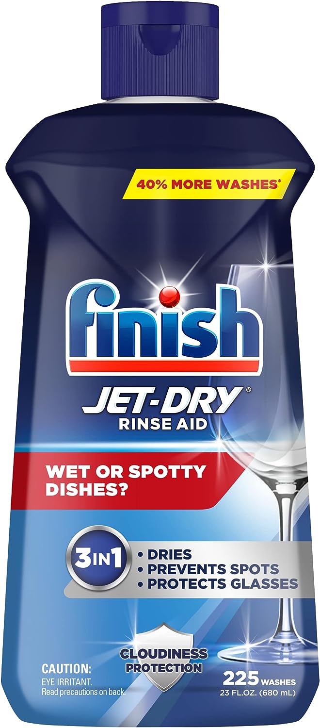 Finish Jet-Dry Rinse Aid, Dishwasher Rinse and Drying Agent, 23 fl oz, Packaging may vary