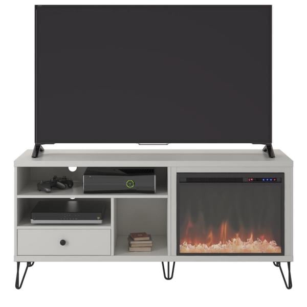 Montrose 59 in. Freestanding Electric Fireplace TV Stand Fits TV's up to 65 in. in White