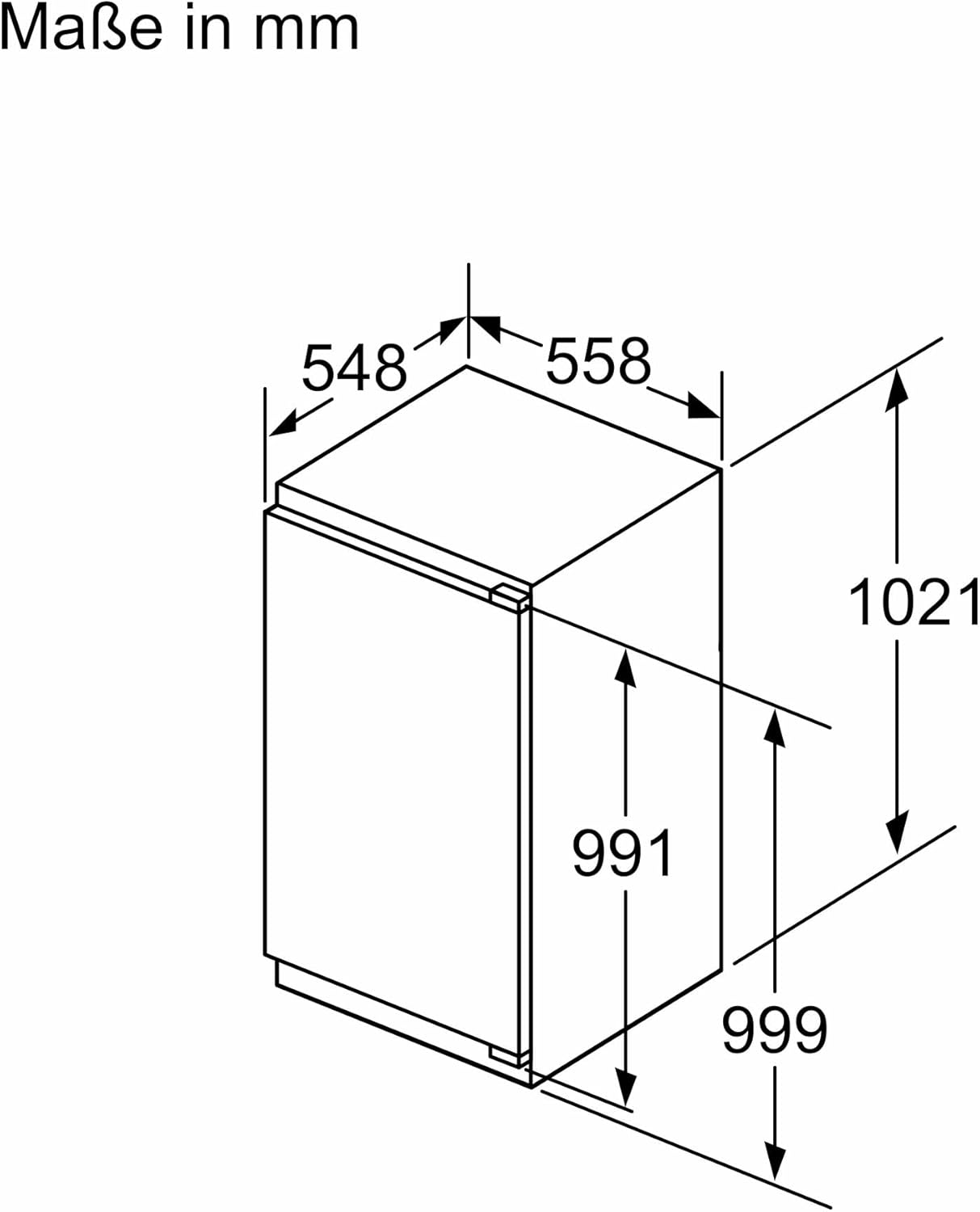 Siemens KI31RADD1 iQ500 - Réfrigérateur encastrable - 102,5 x 56 cm - 165 l - Fabriqué en Allemagne - Très silencieux, hyperFresh Box - Fraîcheur plus longue - Éclairage LED - SuperCooling -