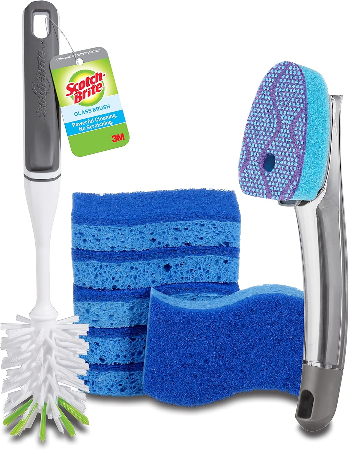 Scotch-Brite Zero Scratch Scrub Sponges, 6 Kitchen Sponges for Washing Dishes and Cleaning the Kitchen and Bath, Non-Scratch Sponge Safe for Non-Stick Cookware