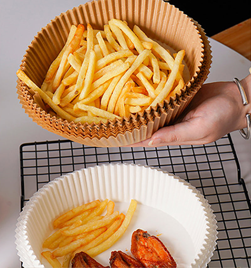 Air Fryer Disposable Paper Liner, Non-stick Disposable Air Fryer Liners, Baking Paper for Air Fryer Oil-proof, Water-proof, Parchment for Baking Roasting Microwave