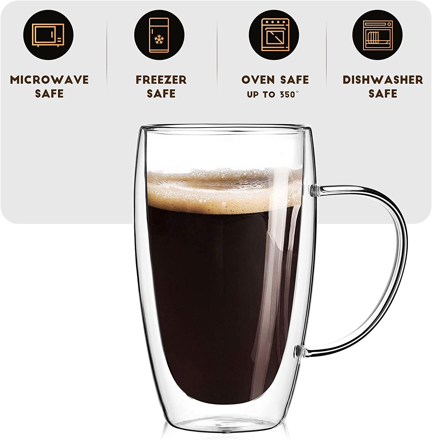 Espresso Cups With Handle,Espresso Shot Glasses,Clear Expresso Coffee Cups,Double Wall Insulated Espresso Mugs,Microwave Dishwasher Safe,Suit for Espresso Machine