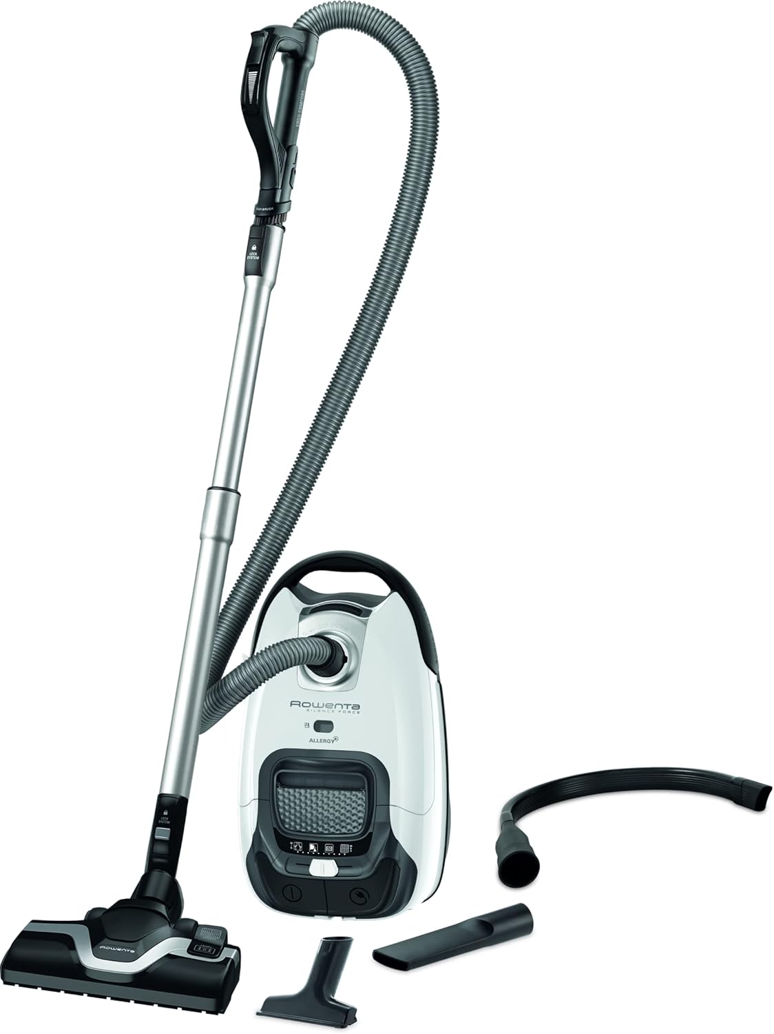 ROWENTA Silence Force Effitech Aspirateur avec Sac, Silencieux 57 DB(A), Basse consommation, Haute Filtration, Rayon d'action 12 m, Fabriqué en France RO7451EA, Bleu