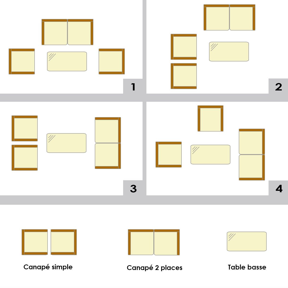 Salon de Jardin 4 PCS Mobilier de Terrasse en Rotin PE pour Véranda Patio Terrasse Piscine Marron et Gris