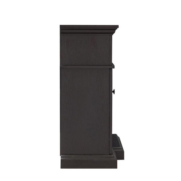 46 in. Media Electric Fireplace with Glass Cabinet Doors in Espresso