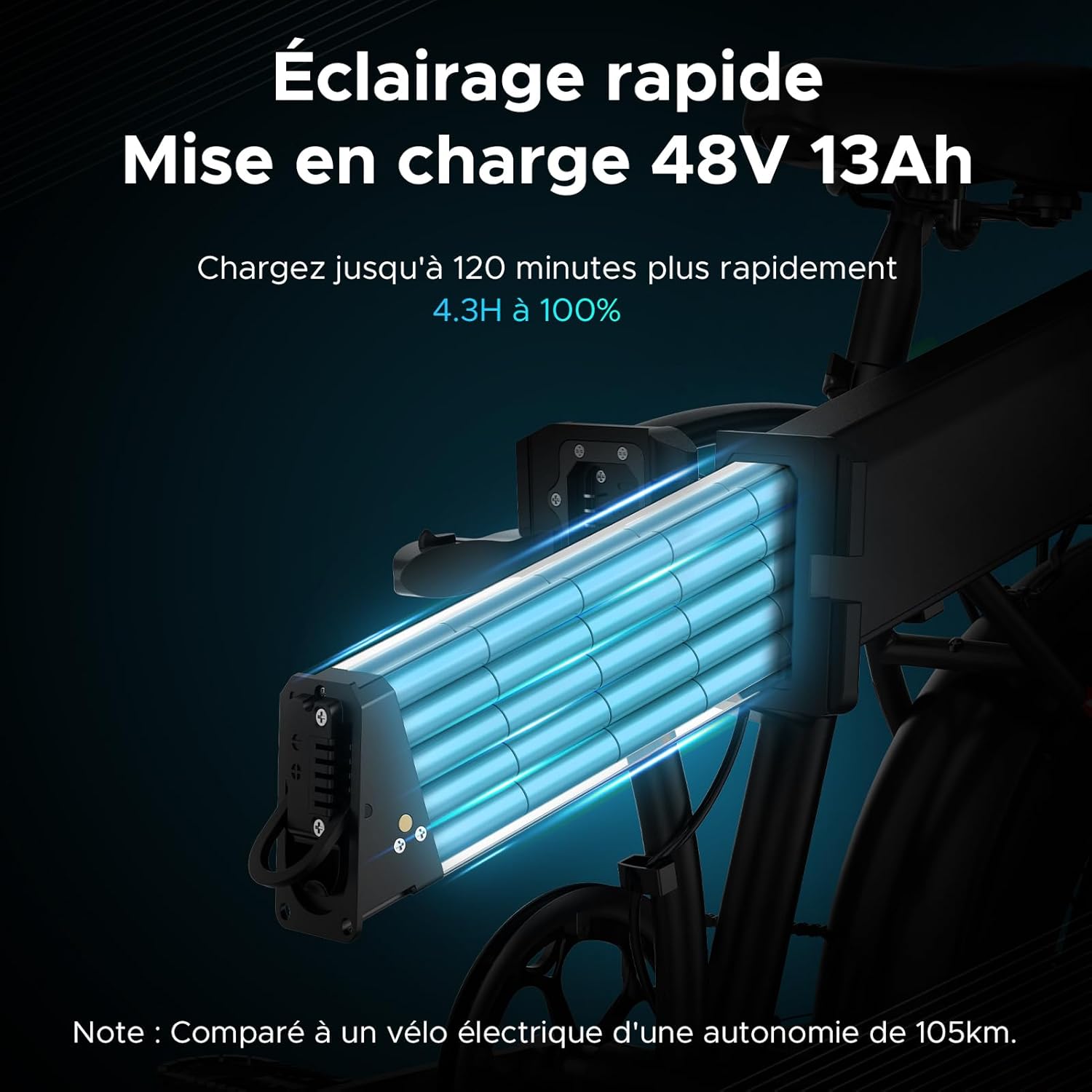 ENGWE EP-2 Pro Vélo électrique Pliable 20 × 4.0 Fat Bike Electrique 7 Vitesses avec Batterie Amovible 48V 13Ah Autonomie 120km Tout-Terrain & VTT & Plage & Neige