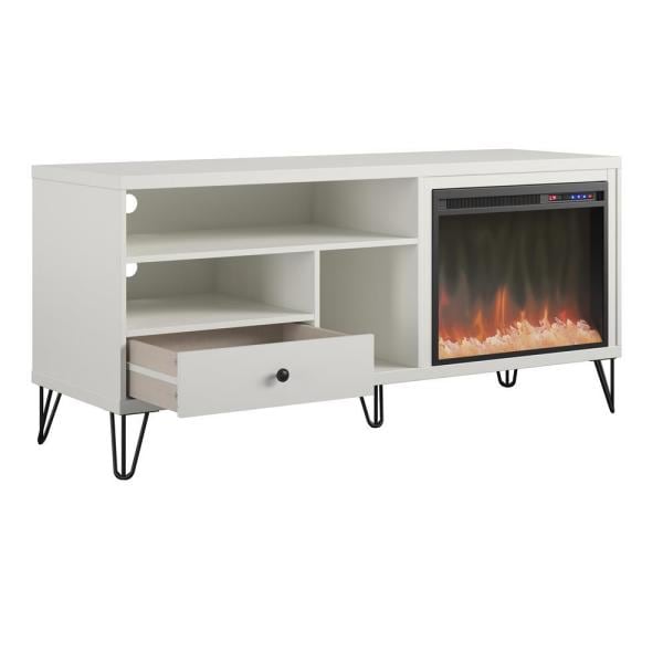 Montrose 59 in. Freestanding Electric Fireplace TV Stand Fits TV's up to 65 in. in White