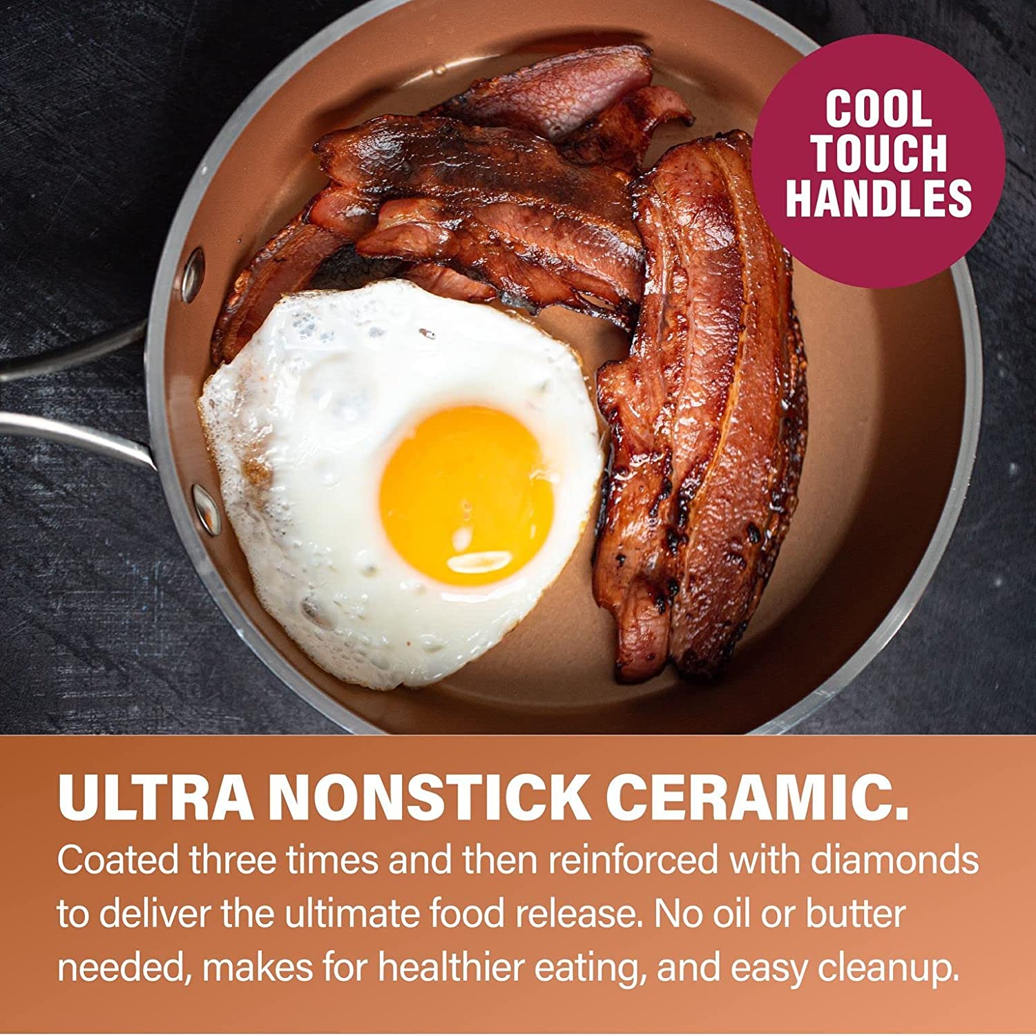 Steel Hammered Pots and Pans Set Nonstick, 15 Pc Elegant Kitchen Cookware Set & Bakeware Set, Ultra Durable Pots and Pans for Cooking with Nonstick Ceramic Coating, Dishwasher Safe, Toxin Free