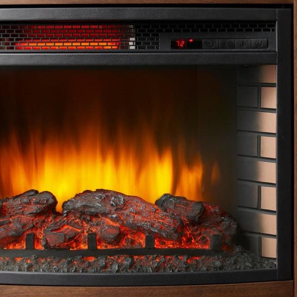 Barden 59 in. Freestanding Electric Fireplace TV Stand in Antique Coffee