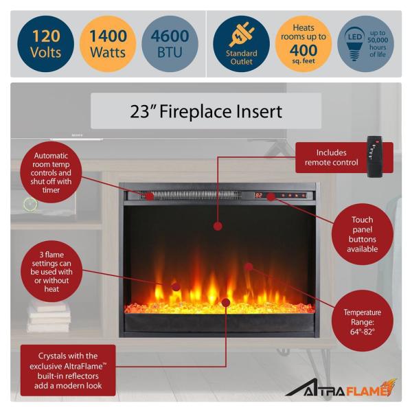 Montrose 59 in. Freestanding Electric Fireplace TV Stand Fits TV's up to 65 in. in White
