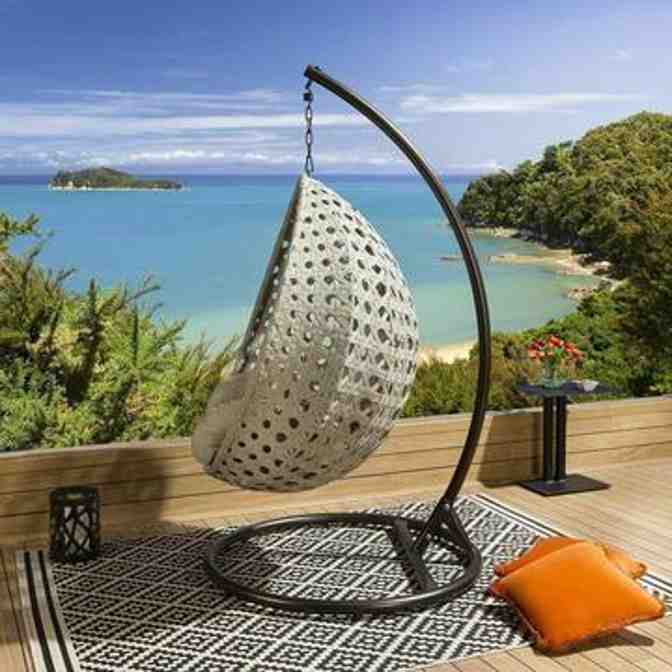 Luxury Extra Large Outdoor Hanging Pod Chairs Grey Rope Table - Bed Bath & Beyond