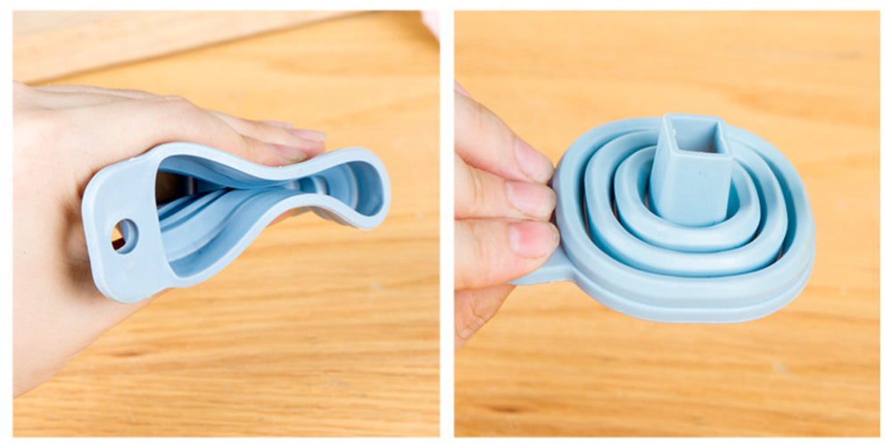 Kitchen Silicone Collapsible Funnels Folding Funnel Set Foldable Funnel for Filling Bottles, Liquid, Powder Transfer